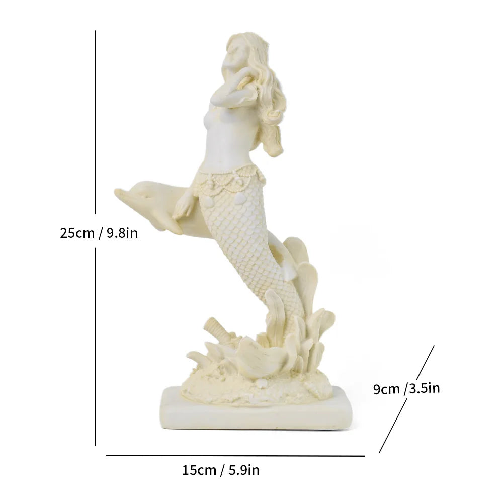 Afralia™ Ocean Theme Desk Ornaments: Starfish, Seahorse, Conch Statue for Home Decor