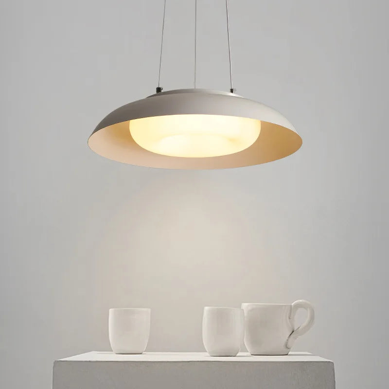 Afralia™ Modern White LED Ceiling Pendant Light for Dining Room & Bedroom