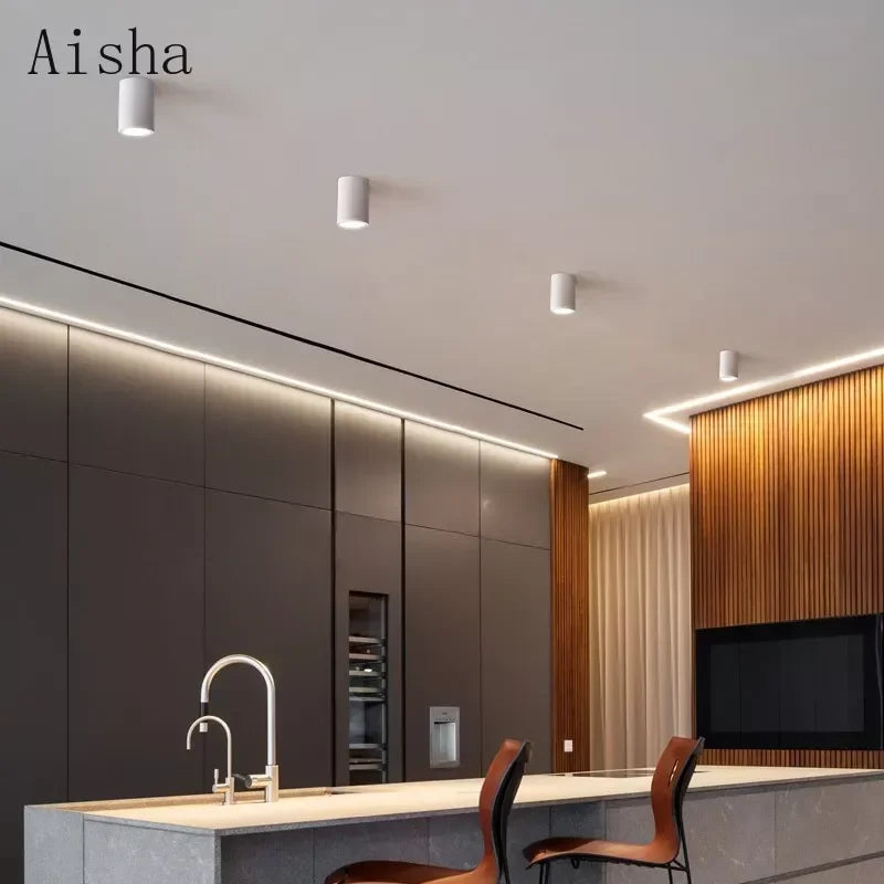 Afralia™ Cement LED Round Downlight: Minimalist Ceiling Spotlight for Living Room and Aisle