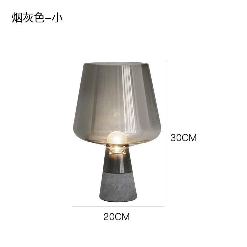 Afralia™ Nordic Concrete Table Lamp for Living Room Garden Bedroom Study Gray Glass Light