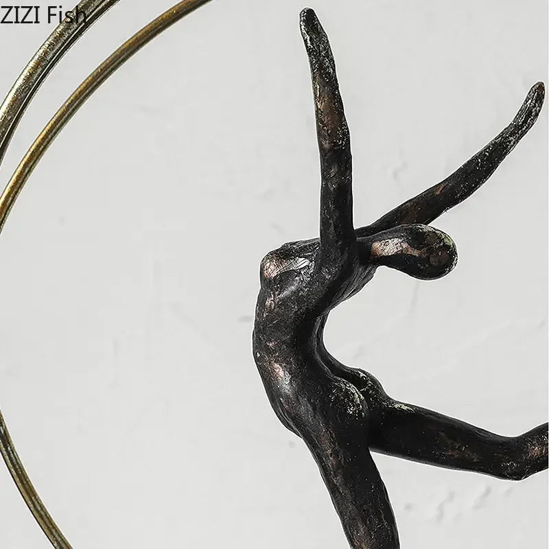 Afralia™ Gymnast Figures Statue Resin Sculpture Room Decor Abstract Athlete Aesthetics