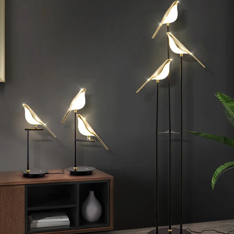 Afralia™ Magpie Bird Table Light Standing Desk Floor Lamp for Modern Indoor Decor