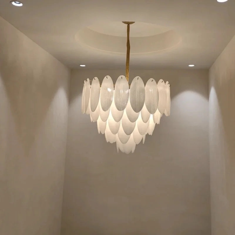 Afralia™ Luxury Feather Art Glass Chandelier - Nordic Minimalism Design