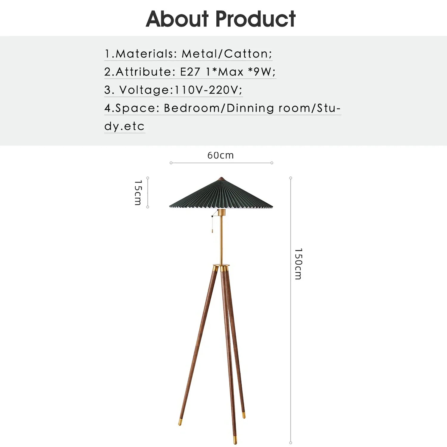 Luxury Wood Floor Lamp Standing Light for Home Decor - Afralia™