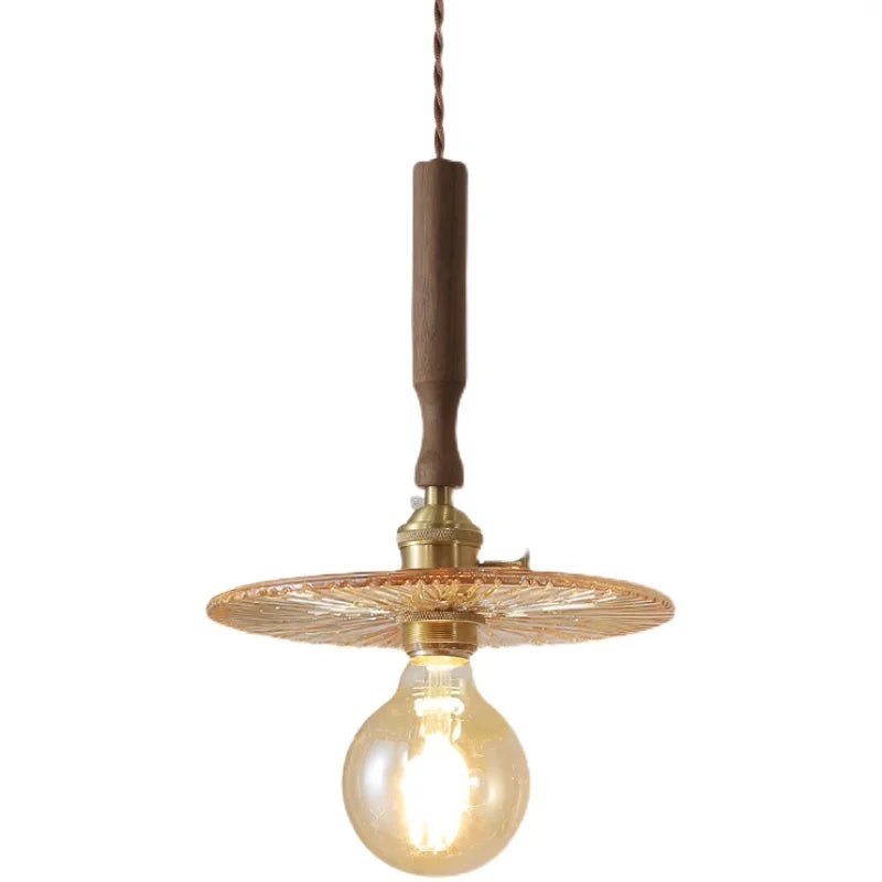 Afralia™ Copper Glass LED Pendant Lamp Modern Style for Dining Room, Bedroom, Bar.