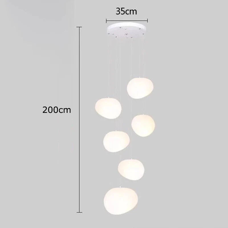 Afralia™ Crystal Chandelier Stair Pendant Lamp Living Room Interior Lighting