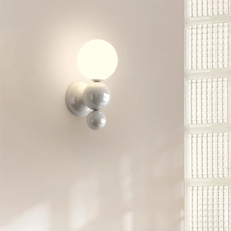 Afralia™ Pearl Nordic LED Wall Lamp: White Contrasting Light for Living Room, Bedroom & Study