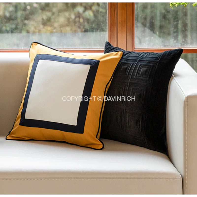 Afralia™ Geometric Pattern Quilted Cushion Cover in Retro Pistachio Green