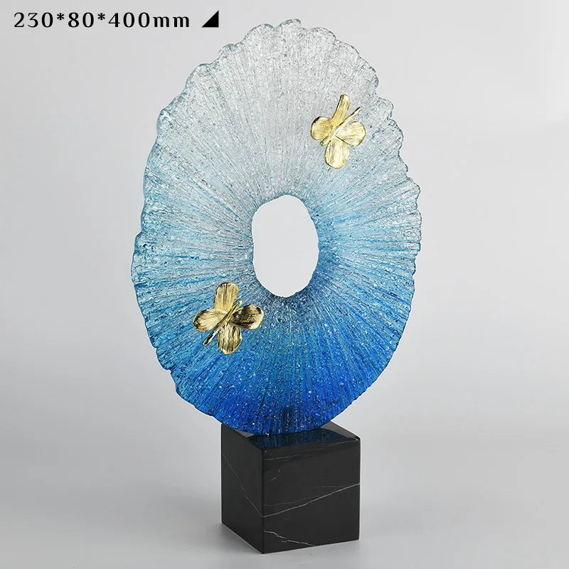 Afralia™ Copper Money Tree Sculpture: Luxury Living Room Decor Resin Crafts