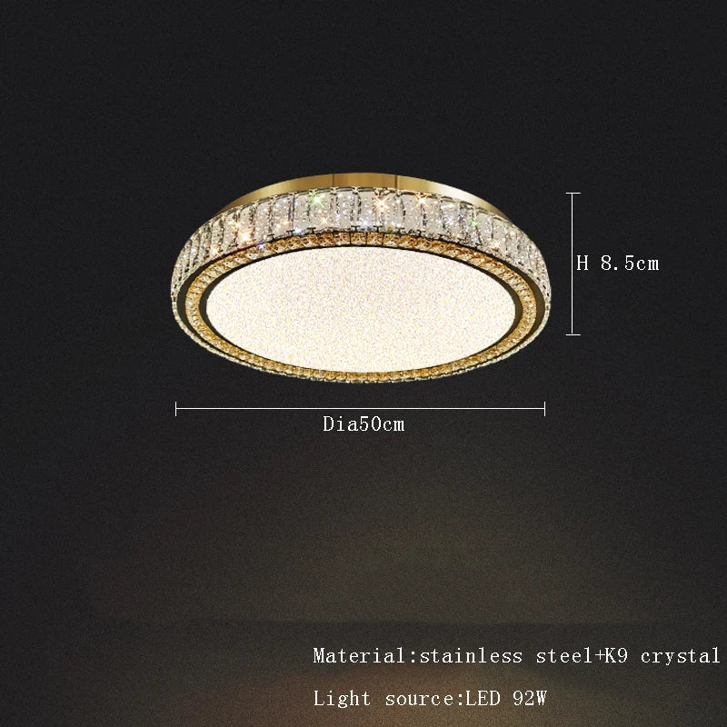 Afralia™ Gold Crystal Ceiling Light: Modern Luxury Dimmable LED Fixture for Bedroom & Living Room