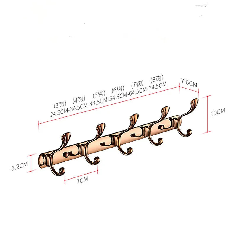 Afralia™ Rose Gold Brass Towel Hook Wall Mount - Bathroom & Kitchen Accessories
