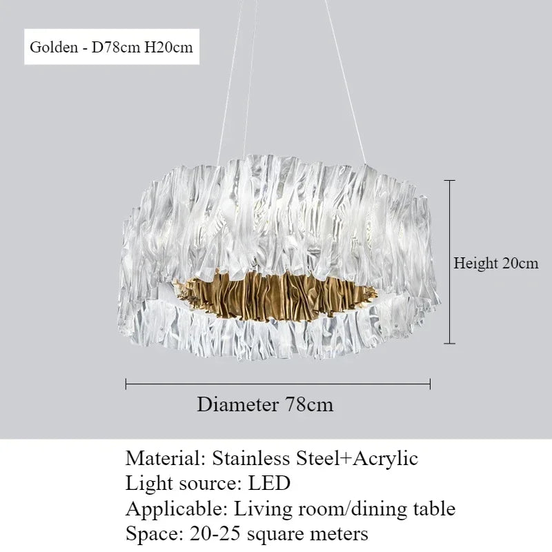 Afralia™ Accordion LED Acrylic Suspension Lamp for Living Room, Bedroom, Restaurant Décor
