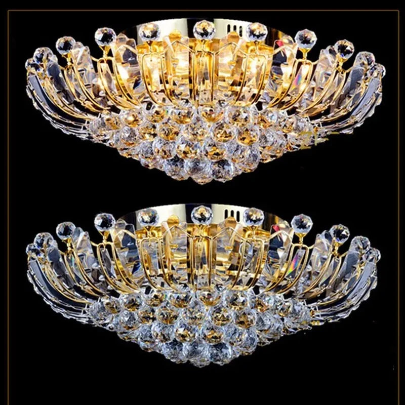 Afralia™ Lux Crystal LED Ceiling Light for Living Room & Bedroom