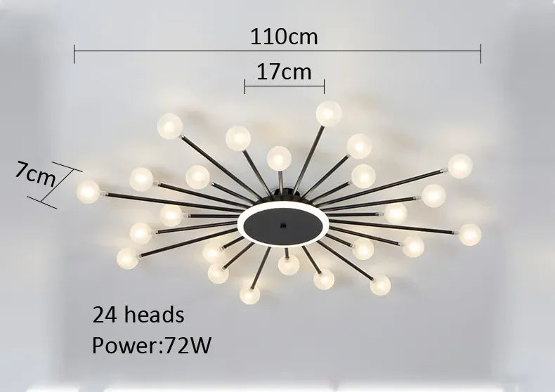 Afralia™ Glass Ceiling Chandelier LED Light Fixture for Living Room Bedroom Kitchen