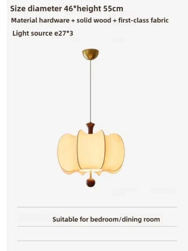 Afralia™ Retro Silk Pendant Light for Home Decor and Dining Room Lighting