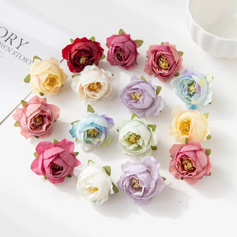 Afralia™ Silk Rose Artificial Flowers for Scrapbook Wedding Home Decor