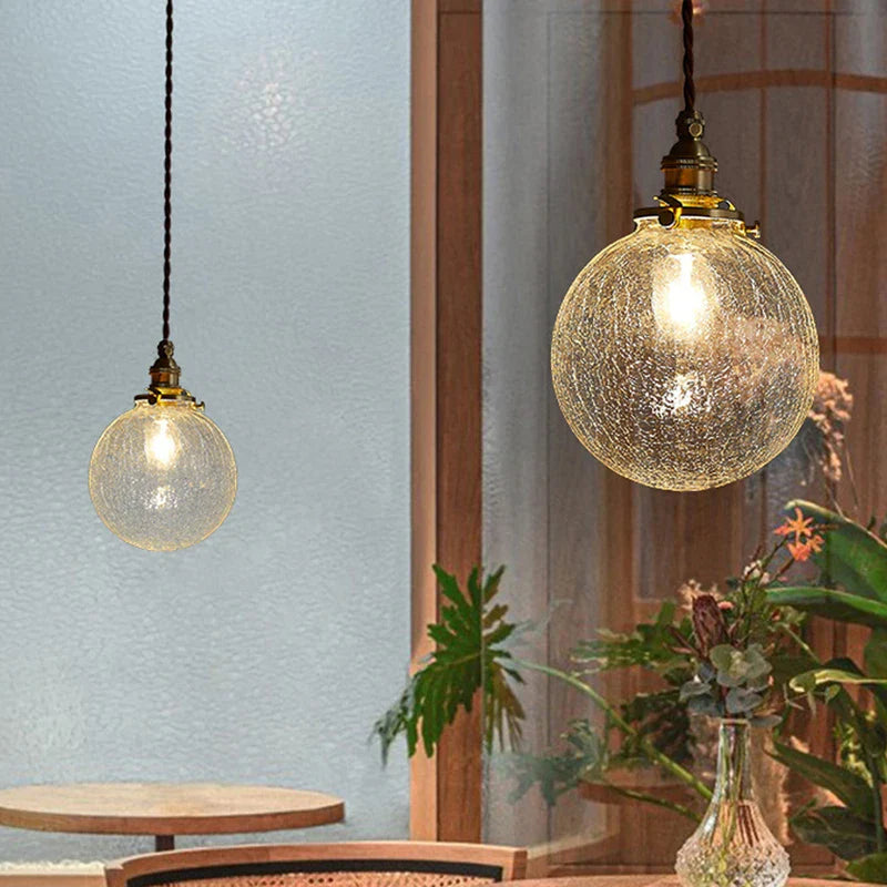 Afralia™ Glass Pendant Light: Nordic Dining Room Retro Lamp, Creative Minimalist Design