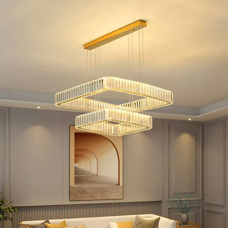 Afralia™ Crystal Chandelier: Luxury Living Room & Bedroom Pendant Light