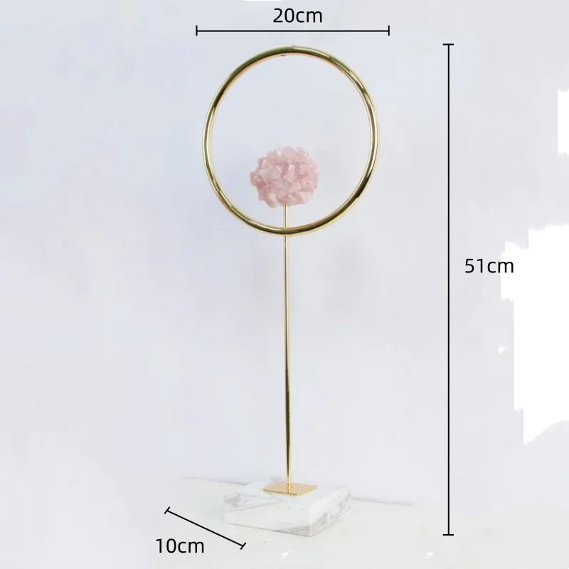 Afralia™ Metal Crystal Pendant Ring Sculpture Geometric Figurine Decoration