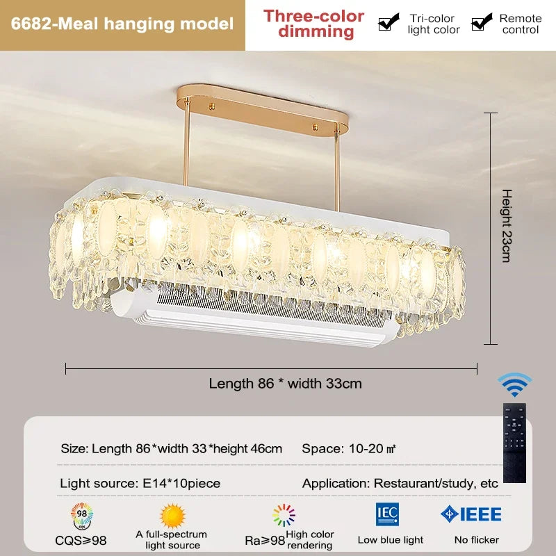 Afralia™ Nordic Crystal LED Ceiling Fan Light with Remote Control for Living Room and Bedroom