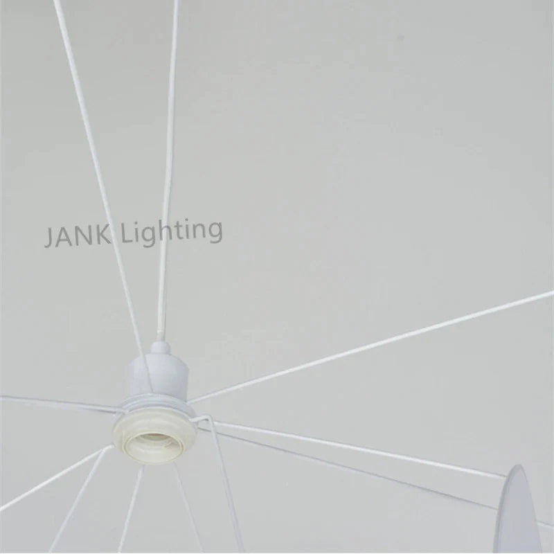 Afralia™ White Fabric Screen Chandelier Leaf Grid Lamp - Suspension Lighting