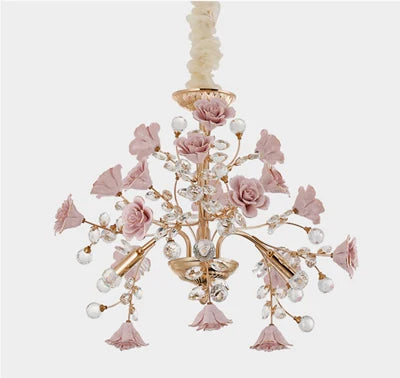 Afralia™ Rose Crystal Chandelier LED Lighting for Luxury Bedroom & Living Room
