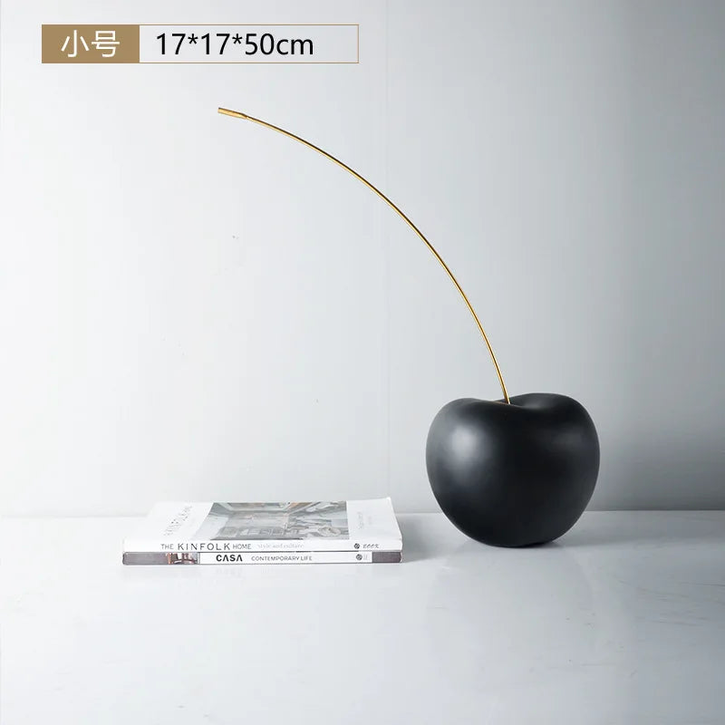 Afralia™ Black Cherry Resin Sculpture Abstract Fruit Home Decor Figurine