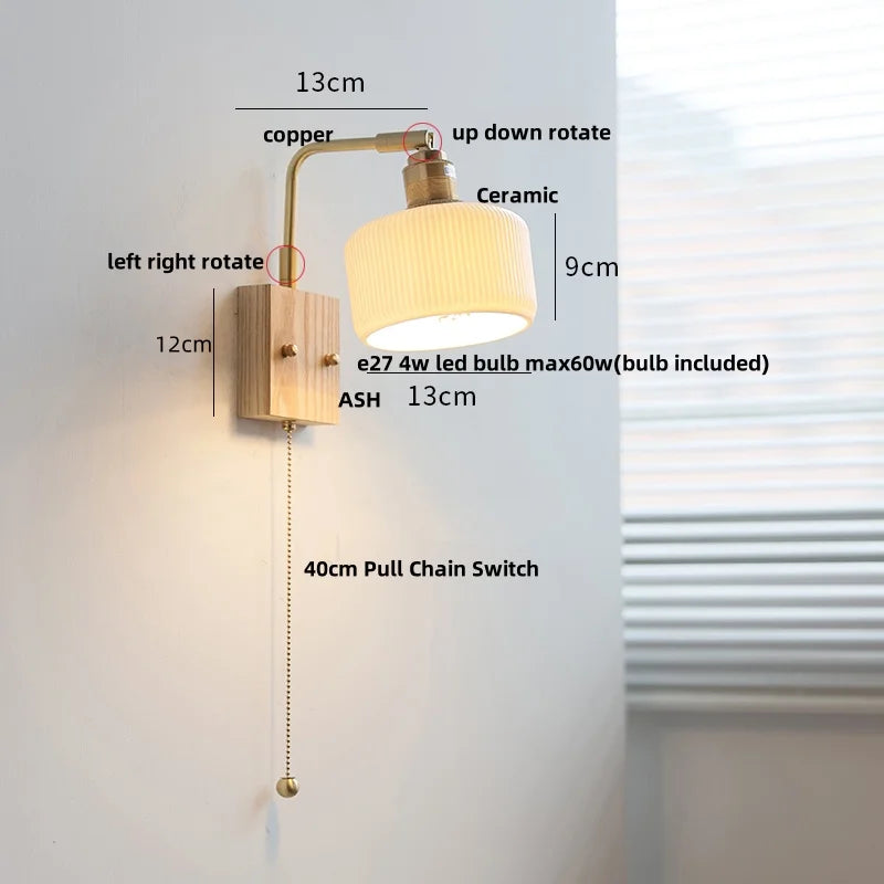 Afralia™ Ceramic LED Wall Sconce Rotatable Modern Vanity Light