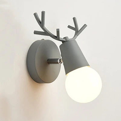 Afralia™ Deer Head LED Wall Lamp, Modern Minimalist Bedroom Lighting in 7 Colors