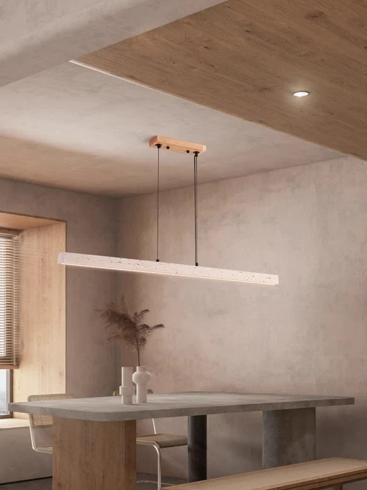 Afralia™ LED Natural Stone Round Linear Chandelier - Dimmable, Ceiling Hanging Lamps