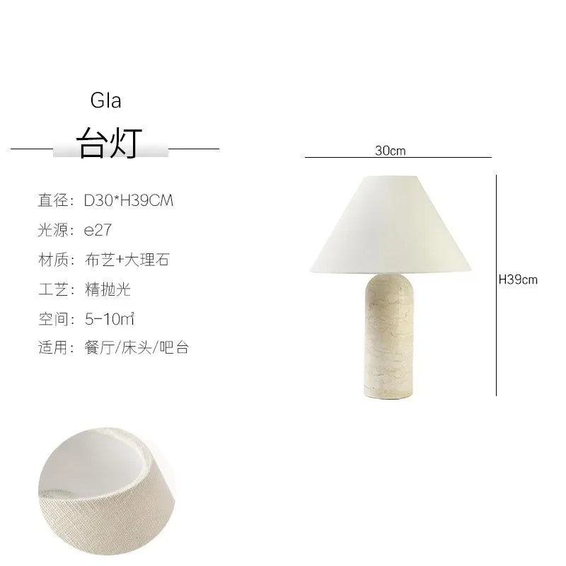 Afralia™ Marble Table Lamp LED E27 White Desk Light for Home Decor