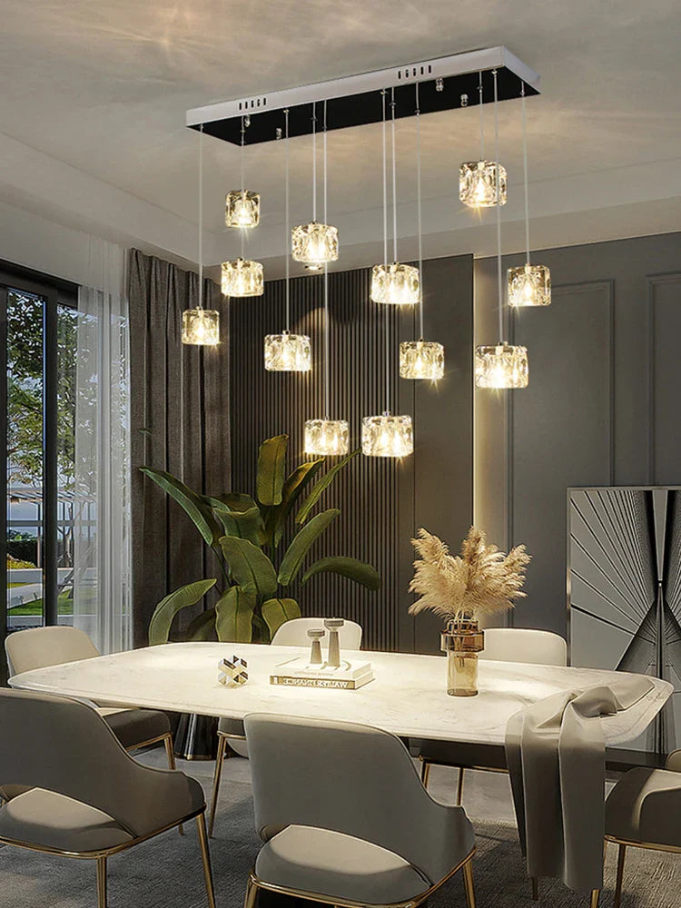 Afralia™ Crystal Chandelier Pendant Light for Modern Indoor Dining and Kitchen Lighting