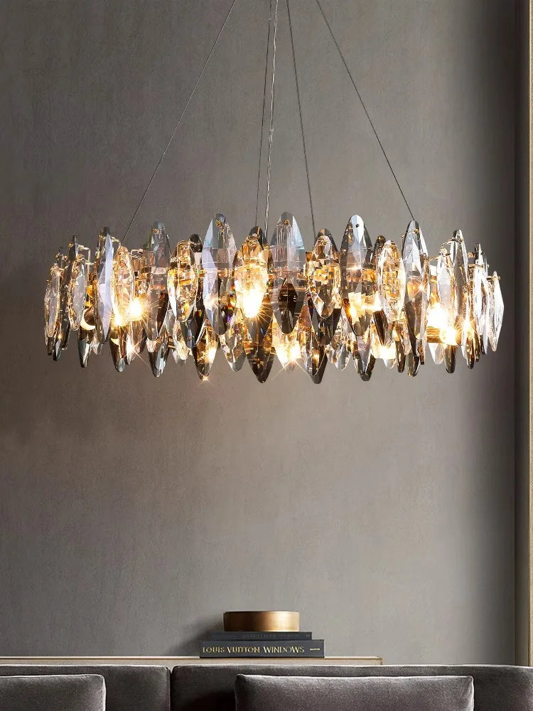 Afralia™ LED Hanging Chandelier: Nordic New Trend Gold Silver Fixture for Living Room