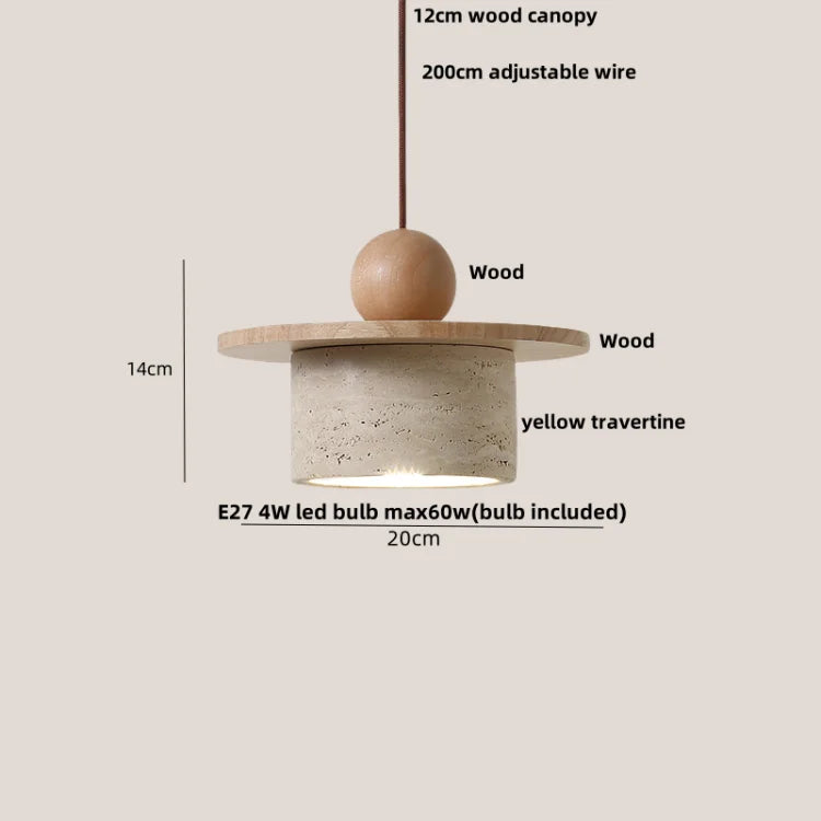 Afralia™ Terrazzo LED Pendant Light - Modern Nordic Wood Hang Lamp