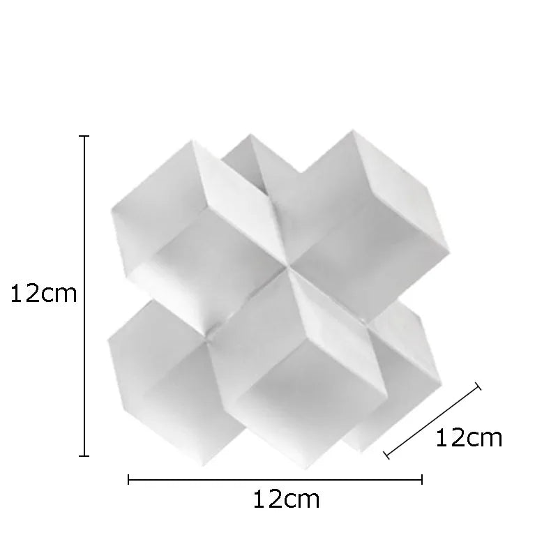 Afralia™ Cross Crystal Geometric Glass Sculpture Desk Decoration Frosted Square Statue