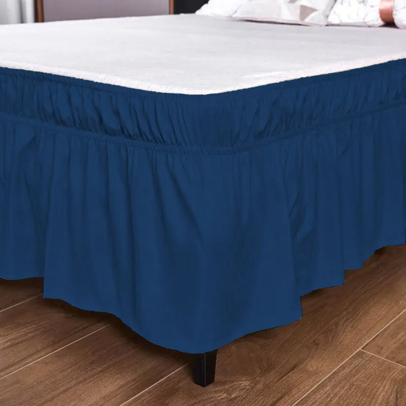 Afralia™ Ruffled Bed Skirt - Queen King Full Size - Solid Color - Adjustable Elastic Band
