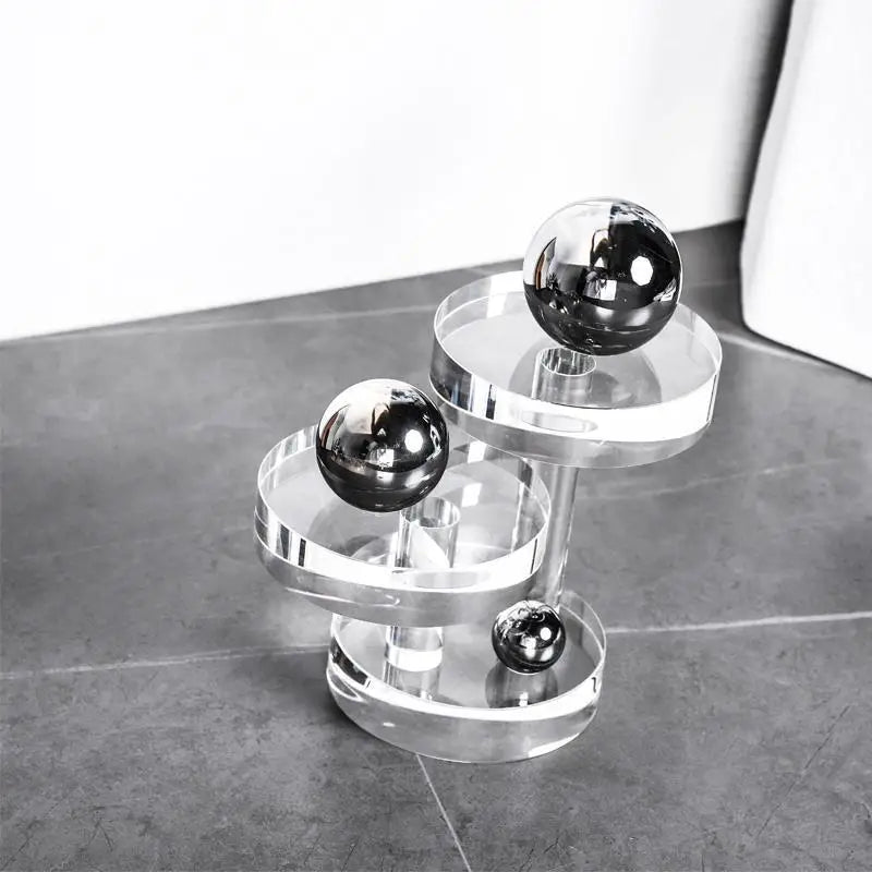 Geometric Crystal Ball Sculpture for Home Decor by Afralia™