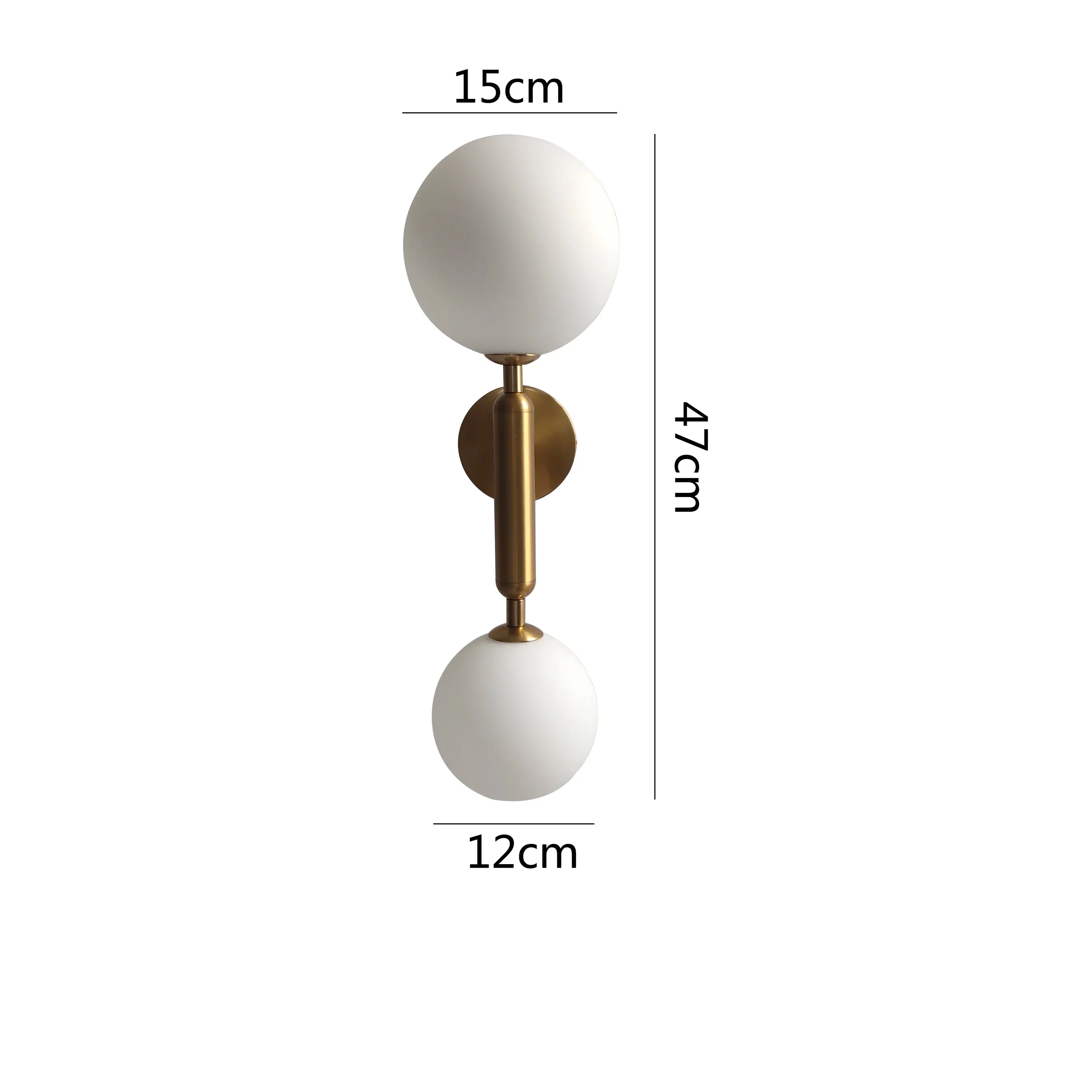 Afralia™ Golden LED Wall Sconce with Milky Glass Ball, 2 G4 Bulbs