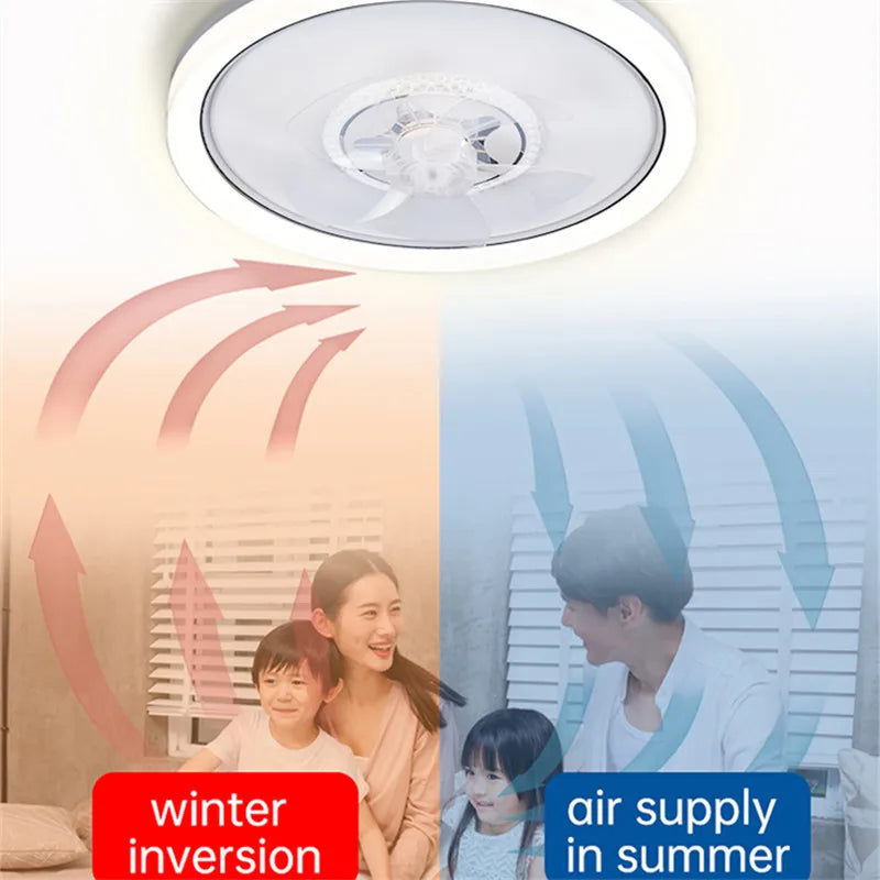 Afralia™ Modern White Ceiling Fan Light 120W LED Remote Control Dimmable Chandelier Fan