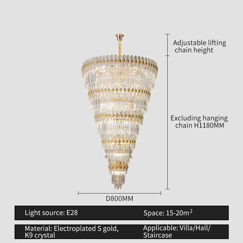 Afralia™ Crystal Chandelier: Modern Light Luxury for Living Room, Dining Room, and Bedroom