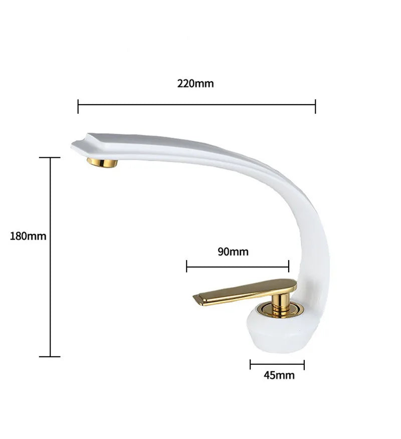 Afralia™ Gold Black Bathroom Faucet Brass Sink Mixer Tap Single Handle Hot Cold Brush Gold