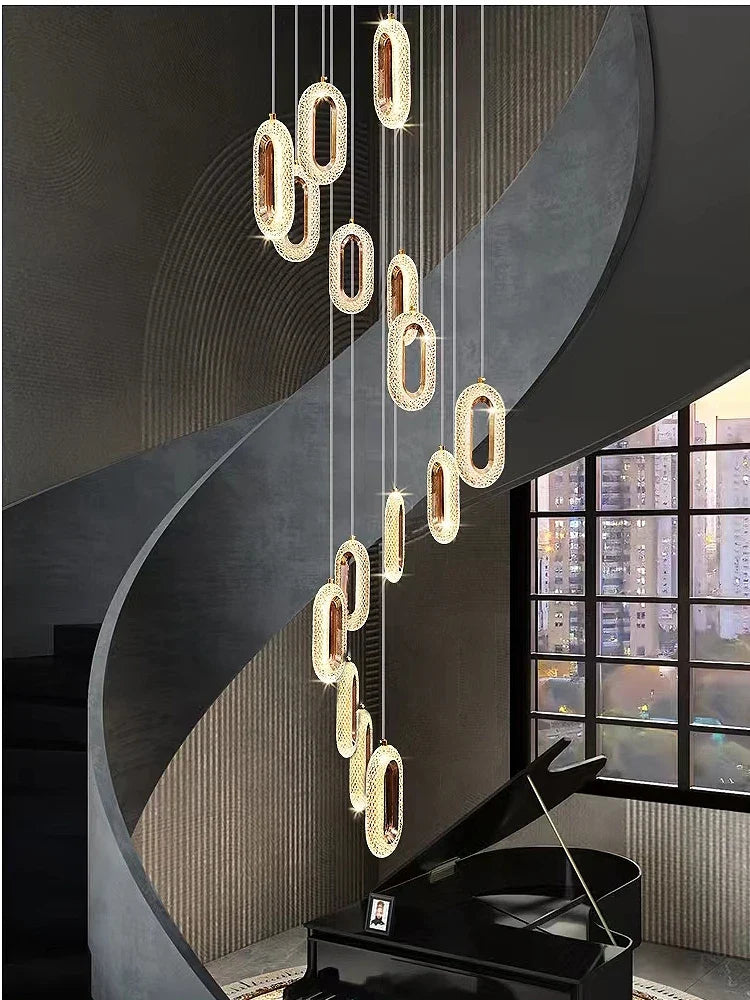 Afralia™ Oval Lamps: Modern Designer Hanging Luxury Chandelier for Living Room, Bedroom, Kitchen, Bar