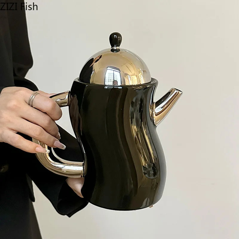 Afralia™ Bending Design Ceramic Coffee Mug for Dining Table and Tea Time