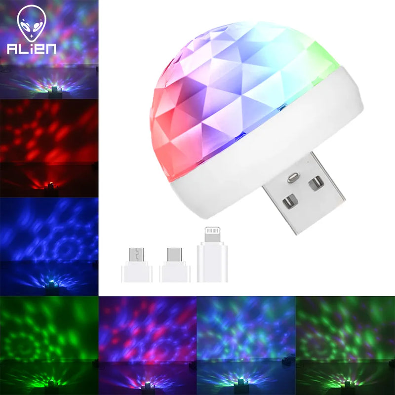 Afralia™ Mini Magic Ball DJ Disco Light: USB Powered, Sound Activated, Multicolor Strobe