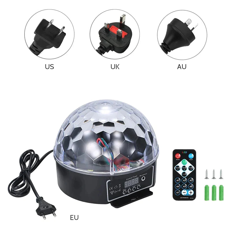 Afralia™ LED Disco Ball Stage Light With Remote Control