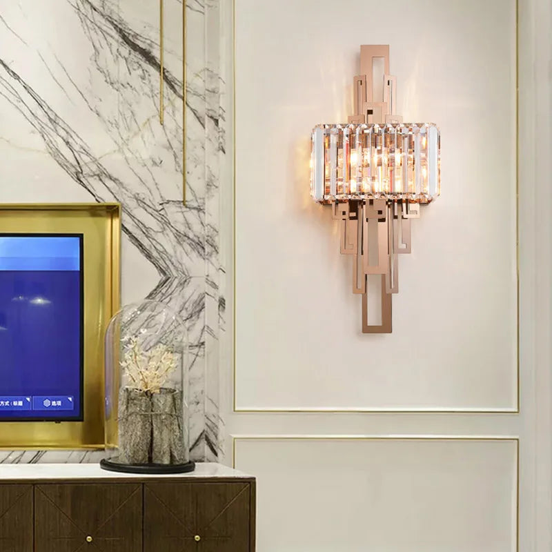 Afralia™ Crystal Wall Lamp: Modern Nordic Indoor Lighting for Living Room, Bedroom, and Staircase