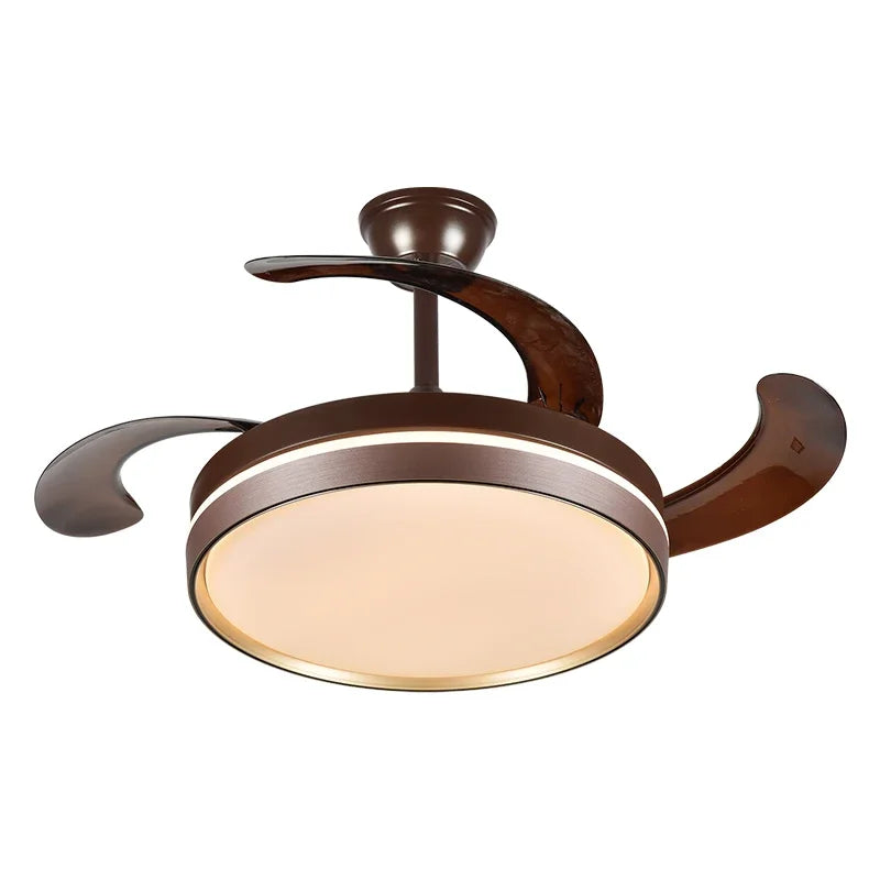 Afralia™ 42" Modern Black White LED Ceiling Fan Remote Control Lighting for Dining Room Bedroom