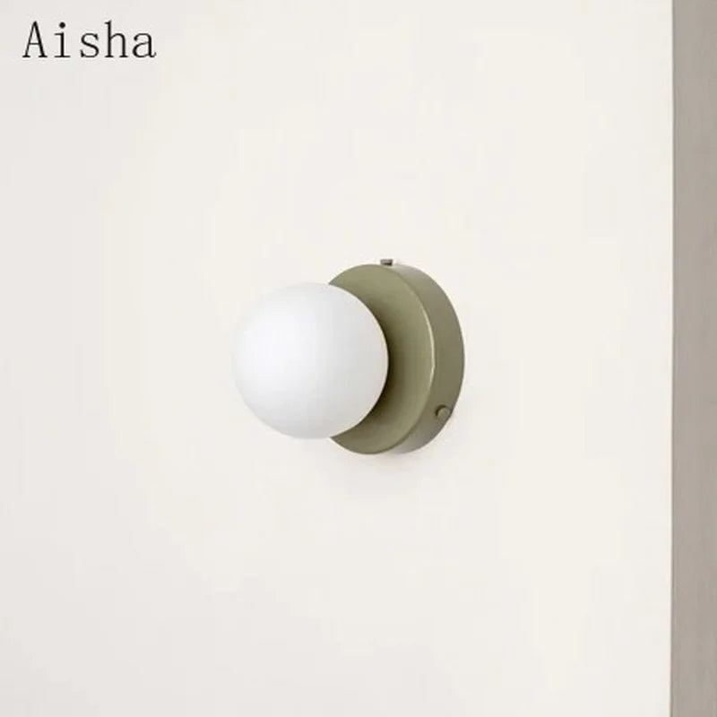 Afralia™ Glass Mini Sconce Wall Lamp for Bedroom, Balcony & Corridor Decor