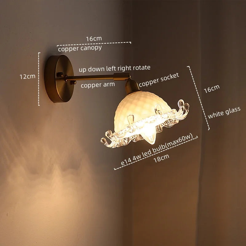 Afralia™ LED Copper Wall Light: Modern Nordic Interior Lamp for Bedroom, Bathroom, and Balcony