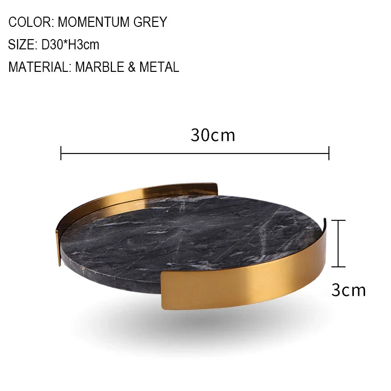 Afralia™ Marble Tray with Golden Metal Pallet for Bathroom Luxury Storage